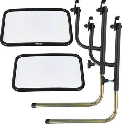 Produktbild von KOTARBAU® 2 Stk. Traktor Spiegel mit Halterung Universal 31 x 20,5 cm PVC 2 Stk. Aluminium Spiegelhalter Traktor Außenspiegel Uni Spiegel Landmaschinen Landwirtschaft Spiegelarm Spiegelstange Teleskopspiegel