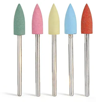Image de Kit de fraises pour manucure et pédicure, comprenant 5 pièces en caoutchouc, pour polissage