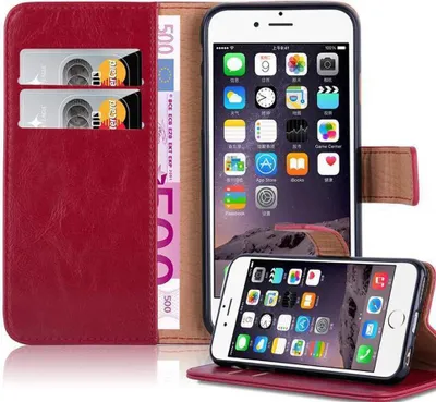 Image de Cadorabo Housse pour Apple iPhone 6 PLUS / 6S PLUS Housse de protection en rouge Housse pour téléphone portable Book Case Etui Luxury