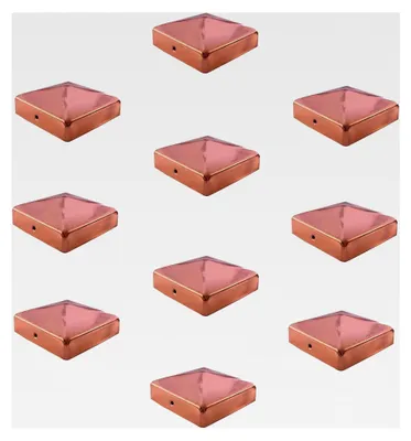 Produktbild von 10 Stück Pfostenkappen Kupfer Abdeckkappen für Pfosten Pyramide 101 mm 10x10 cm