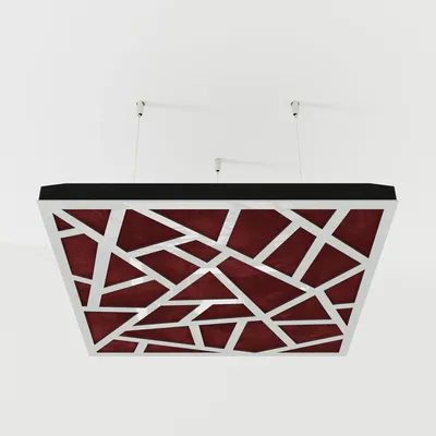 Immagine prodotto di Set di 4 pannelli acustici SKYROSS in velluto, 50x50x5 cm, bianco/bordeaux