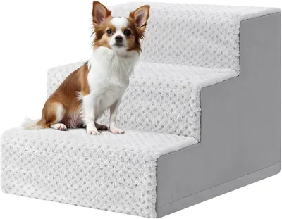 Produktbild von Hundetreppe 33 cm, 3 Stufen, antislip, waschbarer Bezug, für Bett