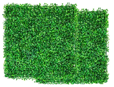 Produktbild von VEVOR Künstliches Buchsbaum-Panel UV 12 Stück Buchsbaum-Heckenwand-Panels Künstlicher Gras-Hintergrund Wand 20X20" 4cm Grünes Gras Wand Fake-Hecke für Dekoration Sichtschutzzaun Innen Außen Garten Hinterhof, 12 Pcs-64 Nägel-Mailänder Gras-24,8x24,8 cm