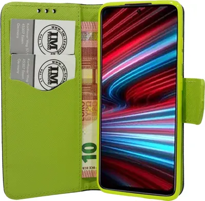 Image de Livre Housse "Fancy" compatible avec XIAOMI REDMI NOTE 11T 5G Housse pour téléphone portable Etui Portefeuille Housse de protection avec fonction support, porte-carte Bleu-Vert