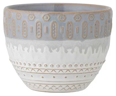 Produktbild von Bloomingville Blumentopf BASEL Grau 14 cm Keramik Übertopf