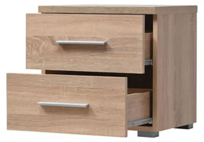 Produktbild von Dmora Nachttisch Colliano 45x34x43h cm Braun, 2 Schubladen ein Fach