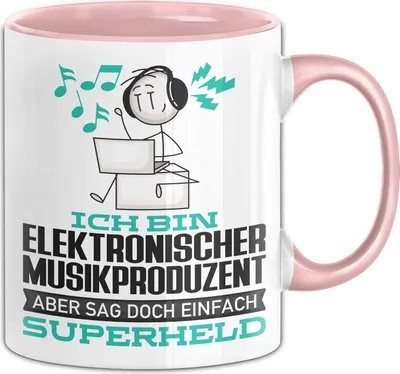 Produktbild von ElektronischerMusikproduzent Geschenk Tasse Ich Bin ElektronischerMusikproduzent Aber Sag Doch Einfach Superheld Lustige Geschenkdiee für ElektronischerMusikproduzent Kaffee-Becher (Rosa)