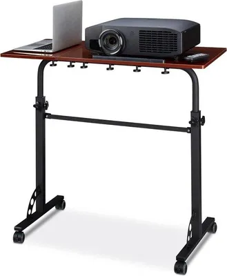 Image de Table d'appoint réglable en bois pour ordinateur portable XXL 110 x 100 x 50 cm, marron