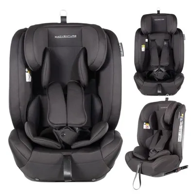 Produktbild von X Adventure Grow Fix Kindersitz i-Size Gruppe 1/2/3 Schwarz – mitwachsender Autositz mit ISOFIX, 9–36 kg, ca. 9 Monate bis 12 Jahre, ECE R129