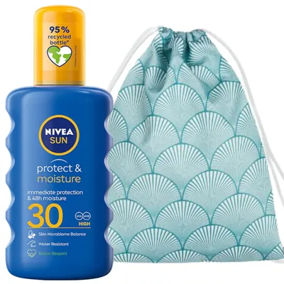 Produktbild von Nivea Protect & Moisture SPF30 Spray + Strandrucksack