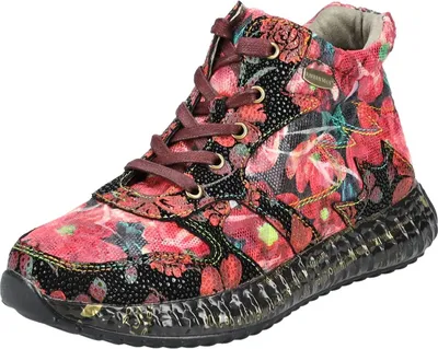 Produktbild von LAURA VITA Sneaker-Stiefelette Burton 101 rouge Leder-Textilmix rot-multi-schwarz, herausnehmbare Lederinnensohle, Weite G, Größe 42 EU