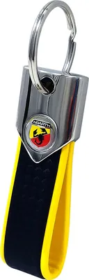 Produktbild von Abarth Offizielle Schlüsselanhäng, Gelb und Karbon mit Schild Logo