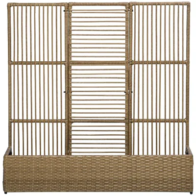 Produktbild von Outsunny Polyrattan Hochbeet mit Rankgitter, Blumenkasten für Garten Sand