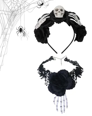 Immagine prodotto di Cerchietto e collare vintage per Halloween