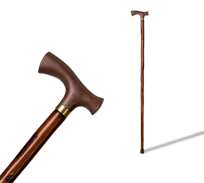 Obrázek produktu pro Dřevěná turistická hůl s měkkou rukojetí | Robustní a ručně vyrobená