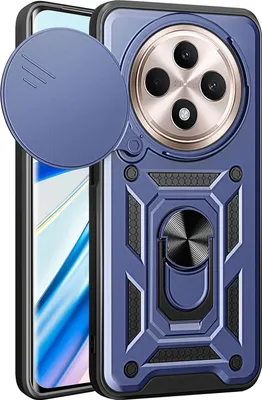 Produktbild von Hülle für Oppo Reno12 F 5G Magnetische Ring Ständer Halter Dia Kameraschutz TPU Bumper Silikon Schutzhülle Blau