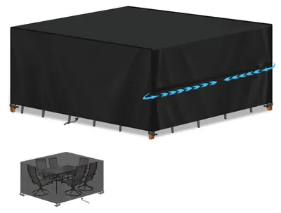 Produktbild von Wasserdichte Gartenmöbel-Schutzhülle mit Kordelzug 220x180x80cm
