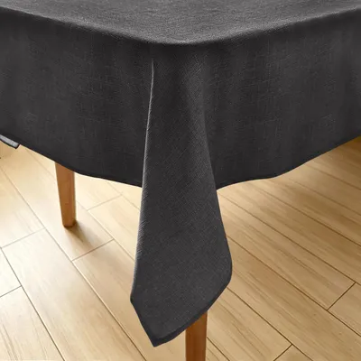 Obrázok produktu pre Obrus s vzhľadom ľanu, umývateľný, tmavošedý, 140 x 160 cm