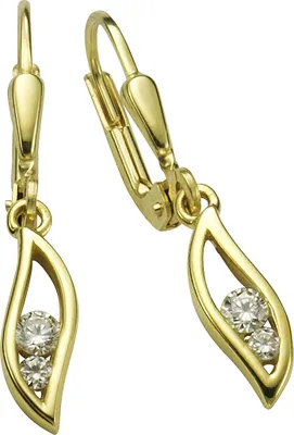 Produktbild von F Ohrhänger 333/- Gold 2,7cm gelb Zirkonia weiß 371330577