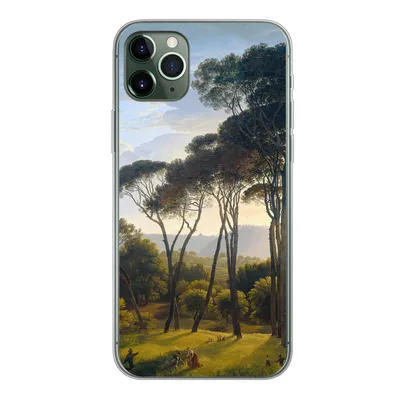 Produktbild von MuchoWow® Handyhülle Schutzhülle Hülle für iPhone 11 Pro Max Italienische Landschaft mit Zirbelkiefer - Hendrik Voogd - Kunst Silikon Softcase Handy Hülle - Schutz