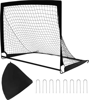 Image de But de football pliable pour enfants (1,20 m x 90 cm) : idéal pour le jardin ou l'intérieur, ce filet de football pour tout-petits est à la fois léger et robuste