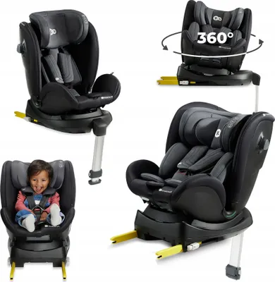 Obrázek produktu pro Kinderkraft XRIDER i-Size - dětská autosedačka 40-125 cm - otočná o 360° - RWF do 105 cm - ISOFIX a opěrná noha - paměťová pěna - SPS+ - černá