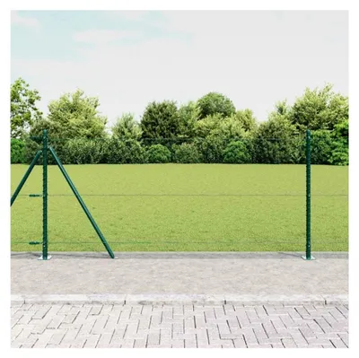 Produktbild von Zaunpfosten Grün 10 x 1 m (13 mm Maschen) aus Stahl und PVC für Gartenzaun, Hundezaun, Weidezaun und Hühnerzaun