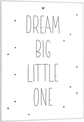 Produktbild von Wandbild - Grau - Weiß - 50 x 70 cm - Dream big little one