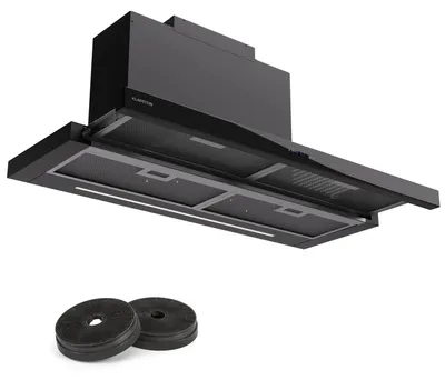 Produktbild von Klarstein Dunstabzugshaube 90cm, Abluft-Dunstabzugshaube mit Spülmaschinenfestem Filter aus Aluminium, Leise Abzugshaube Abluft, 640m³/h Luftstrom, Effiziente Wandhauben mit LEDs & Touch Controls