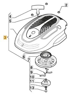 Produktbild von Handstarter für einen Benzinrasenmäher Stiga 118552821/0, KI-generiertes Bild