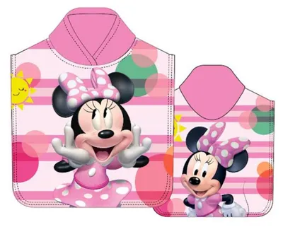 Produktbild von Minnie Mouse Badeponcho Kinder Poncho mit Kapuze 50 x 100cm