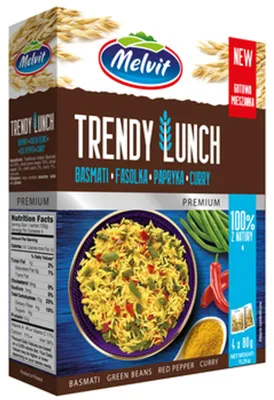 Obrázek produktu pro Melvit Trendy Lunch Směs rýže basmati, fazolí, papriky a kari 4x80 g