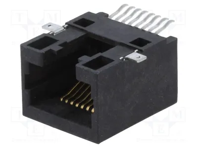 Image de 1 x Connecteur : Type 8P8C, Catégorie 5, RJ45, 8 broches, horizontal, référence RJJU-88-141-E3H-009, fabricant RJ-Stec