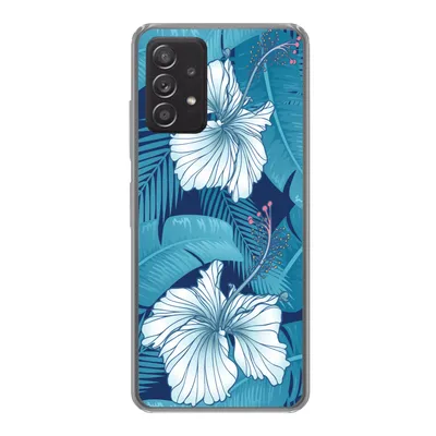 Produktbild von MuchoWow® Handyhülle Schutzhülle Hülle für Samsung galaxy a73 Tropisch - Blumen - Blau Silikon Softcase Handy Hülle - Handyhülle
