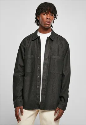 Produktbild von Herrenhemd Urban Classics Oversized Jeanshemd mit aufgesetzter Tasche, Farbe: washed (gewaschen), Größe: XXL