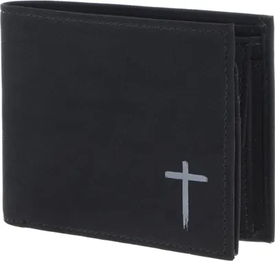 Produktbild von oxmox Geldbörse New Cryptan RFID Protect Querscheinbörse Freedom Cross Print Grey Black schwarz