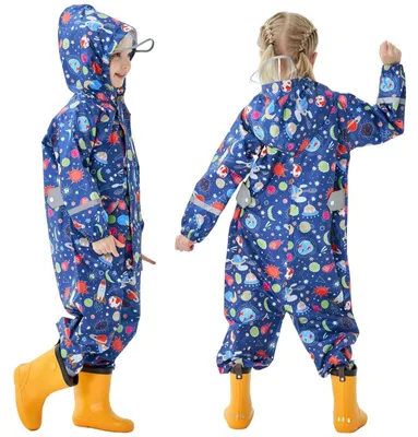 Immagine prodotto di Omgoods - Impermeabile leggero, poncho antipioggia per bambini (da 1 a 10 anni)