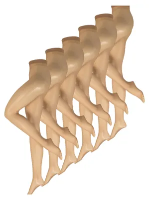 Produktbild von NUR DIE 6-Pack Transparent Strumpfhose 15 Den - mandel - Größe 44/48 = L