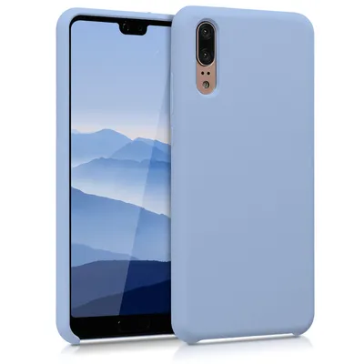 Produktbild von kwmobile Hülle kompatibel mit Huawei P20 Hülle - Silikon Handy Case - Handyhülle weiche Oberfläche - kabelloses Laden - Hellblau matt