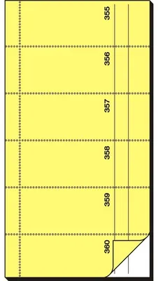 Produktbild von SIGEL BO096 Bonbuch, 360 Abrisse, gelb, 105x200 mm, selbstdurchschreibend, 2 x 60 Blatt