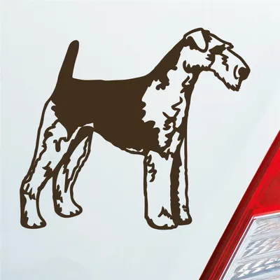 Produktbild von Auto Aufkleber Airedale Terrier Dog Tier Hund 12x10 cm Braun Sticker Heckscheibenaufkleber