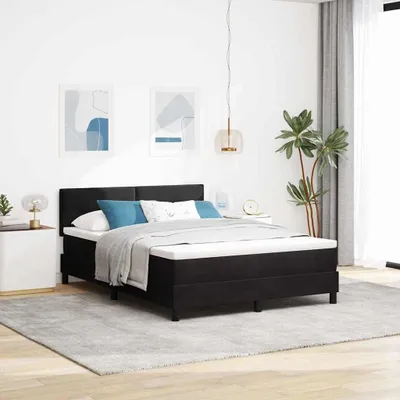 Obrázok produktu pre Maison Exclusive – LED boxspringová posteľ s čelom, čierna, 140 x 190 cm, zamat