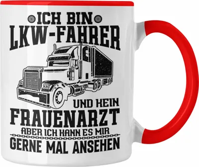 Produktbild von Trendation - LKW Fahrer Tasse Geschenk Lustiger Spruch Geschenkidee für Männer LKW Fahren (Rot)