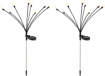 Produktbild von 2er Set LED Solarleuchte, Edelstahl schwarz, H 70 cm