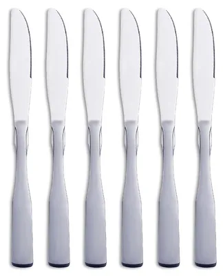 6-teiliges Tafelmesser-Set aus Edelstahl, silber, 20 cm