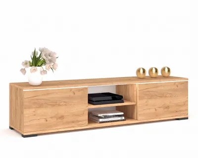 Produktbild von Fernsehschrank TV-Lowboard KING STEHEND Mit LED Craft Eiche/Craft Eiche 160cm