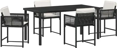 Obrázok produktu pre Záhradný jedálenský set 5 pcs Čierna polyratan