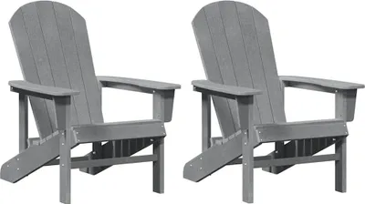 Produktbild von vidaXL Gartenstuhl 2 pcs Hellgrau 82 x 74 x 92 cm Polyethylen