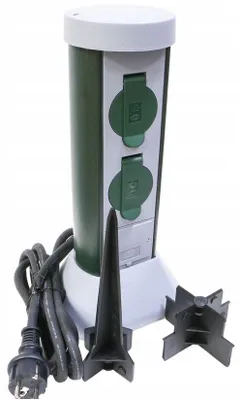 Produktbild von PCE Gartensteckdose Erdspieß hermetisch 2x 230V IP44