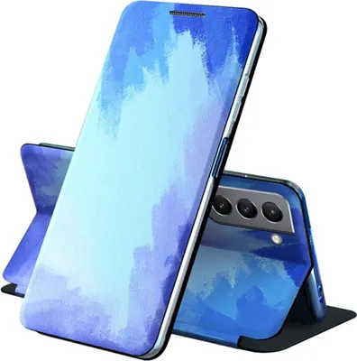 Produktbild von König Design Hülle kompatibel mit Samsung Galaxy S21 Kunstleder Handyhülle - Handy Case Blau